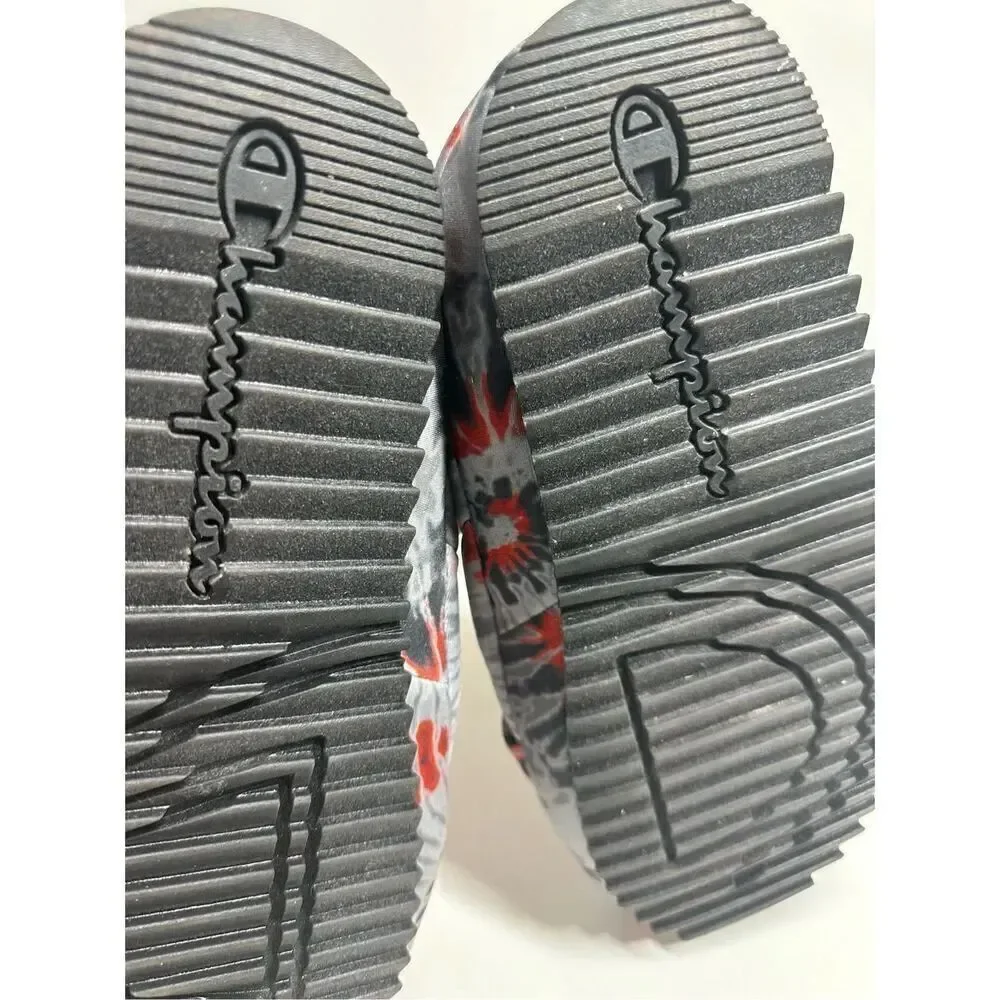 Men's Champion University Slippers 'Tie Dye Black Scarlet' CP101331M Men’s Sz 9